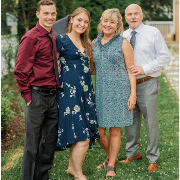 7/8/21… Posing w/ Brendon’s parents, Kim & Steve Nicole's wedding reception