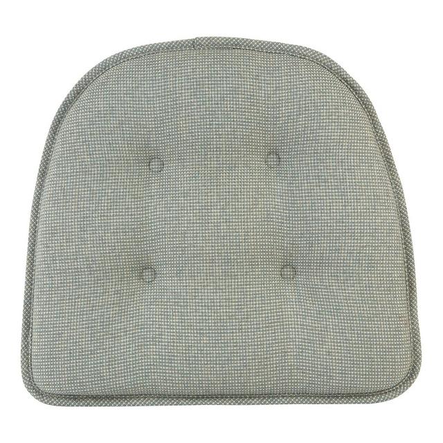 Gripper 15" x 16" Non-Slip Omega Tufted Chair Cushions Set of 2 - Spa