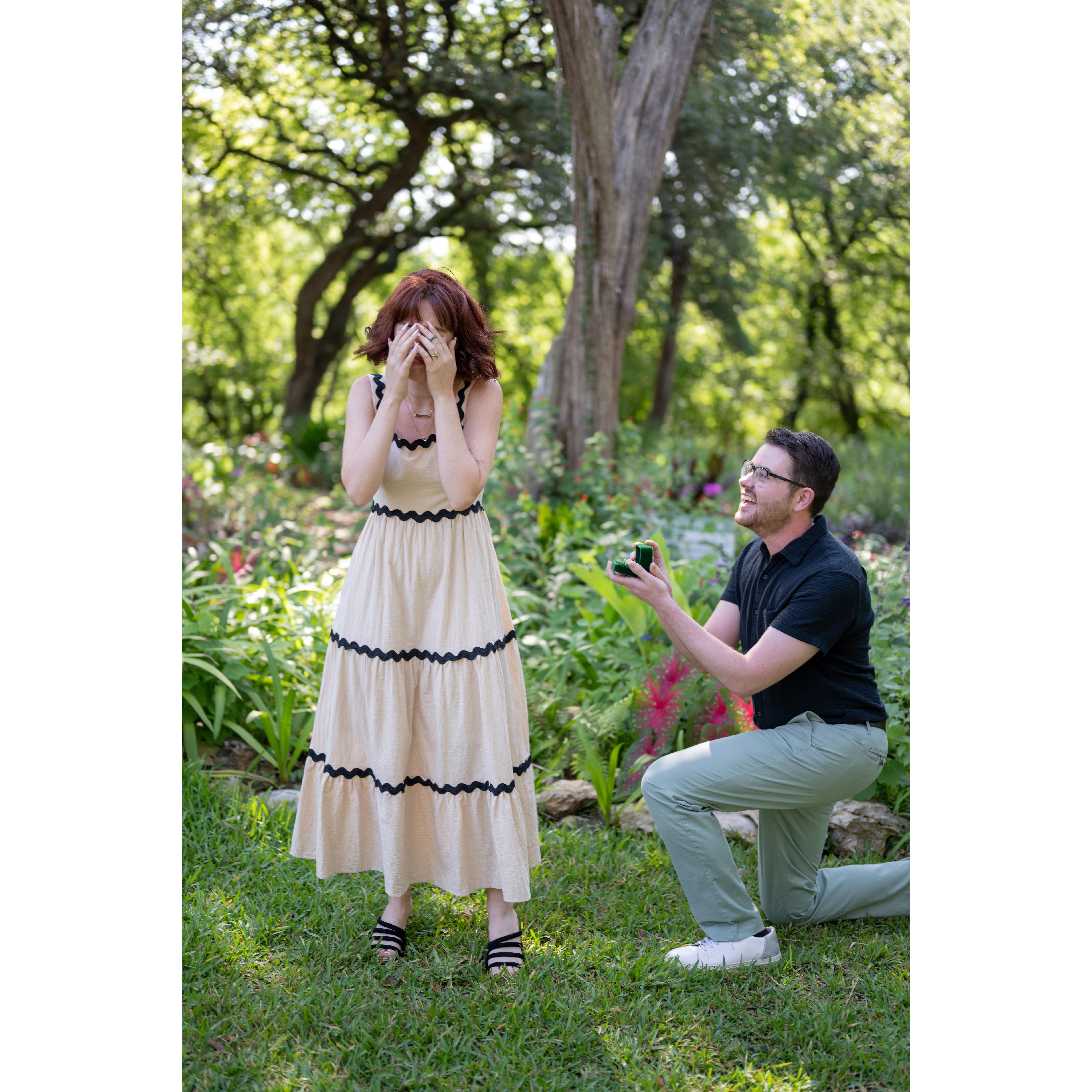 Frank got down on one knee and Caroline burst into tears!