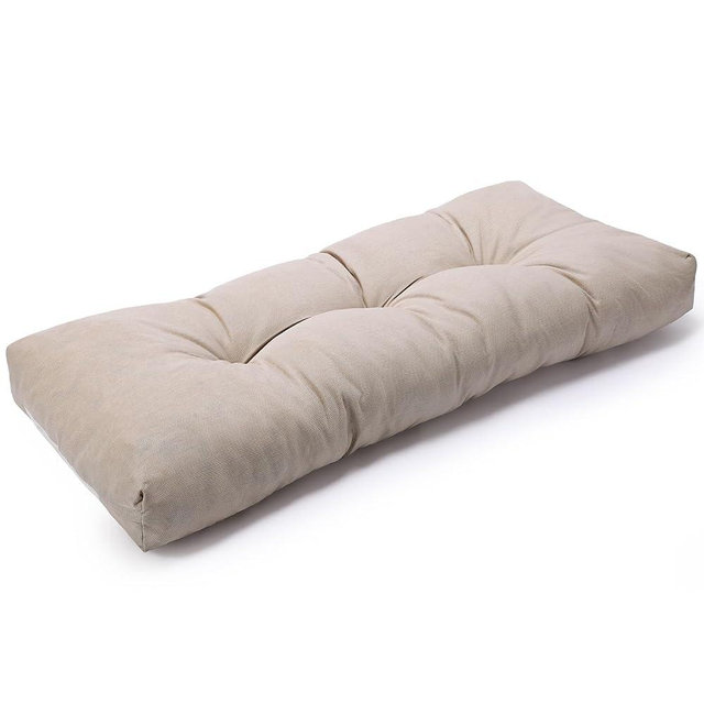 SUNROX LokGrip Non Slip Tufted Memory Foam Bench Cushion, FadeShield Water Resistant Durable Thicken Outdoor/Indoor Bench Seat Pads 36x14x4 inch, Husk Birch