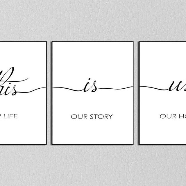 Set of 3 Inspirational Lettering Quotes This is Us Wall Art Saying Poster Black&White Artwork for Living Room Classroom Decor 8X10 inch no framed