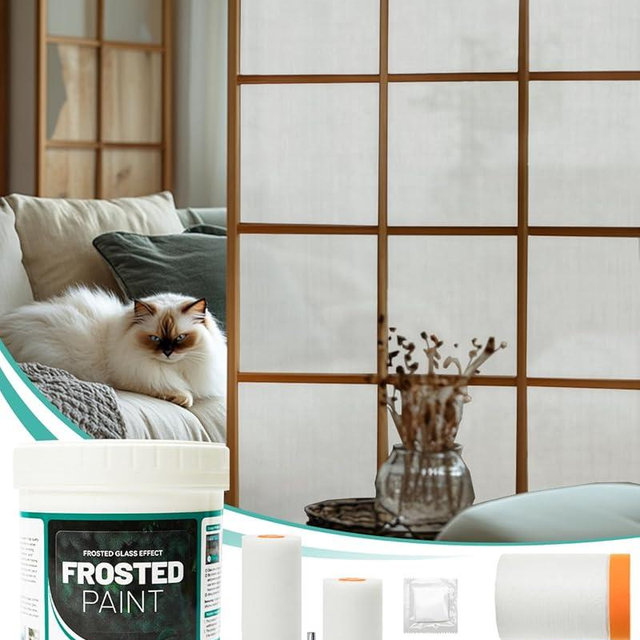 Orgthin Frosted Glass Paint for Window, Window Privacy Paint, 16oz Waterproof, Low Odor Formula, Frosted Glass Spray for Bathrooms, Kitchens, Sliding Door and Offices (With Tools)