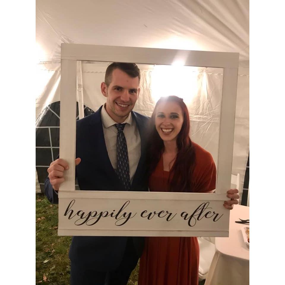 At a friend’s wedding in 2019.