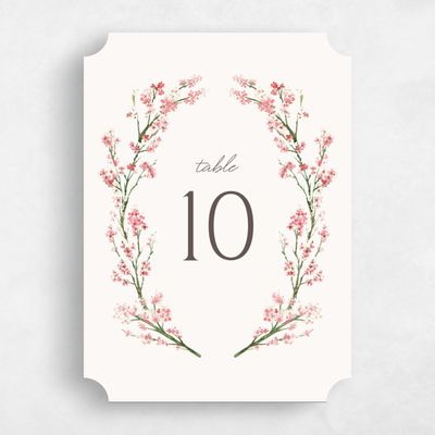 Pink Ticket Wedding Table Number - Allamia