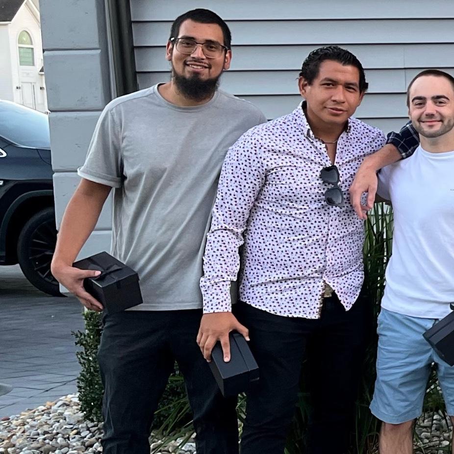 The groomsmen, Memo- Groomsman (Left), Shayne-Groomsman(Right) Bryant-Best Man (Middle)