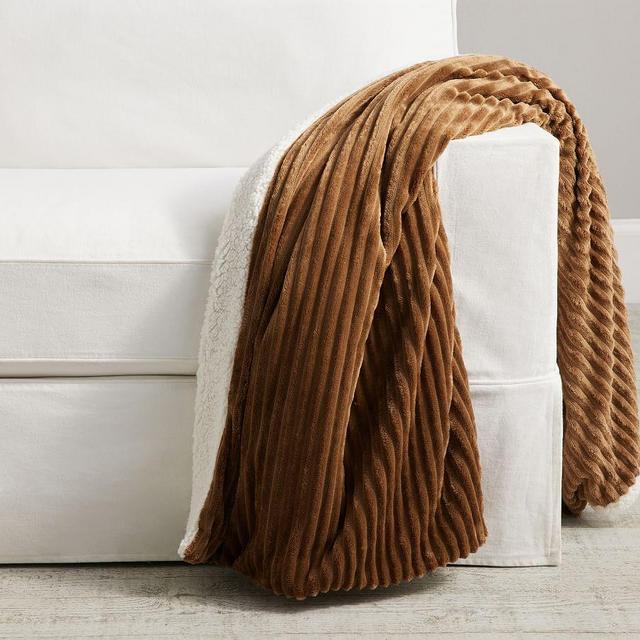 Ridgeline Sherpa Back Throw, 50 x 60", Camel