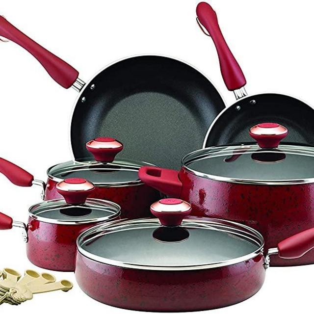 Paula Deen Collection Red Speckle Porcelain Nonstick 15-piece Set