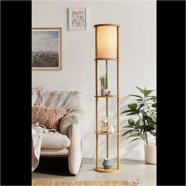 Stewart Shelf Floor Lamp - Natural