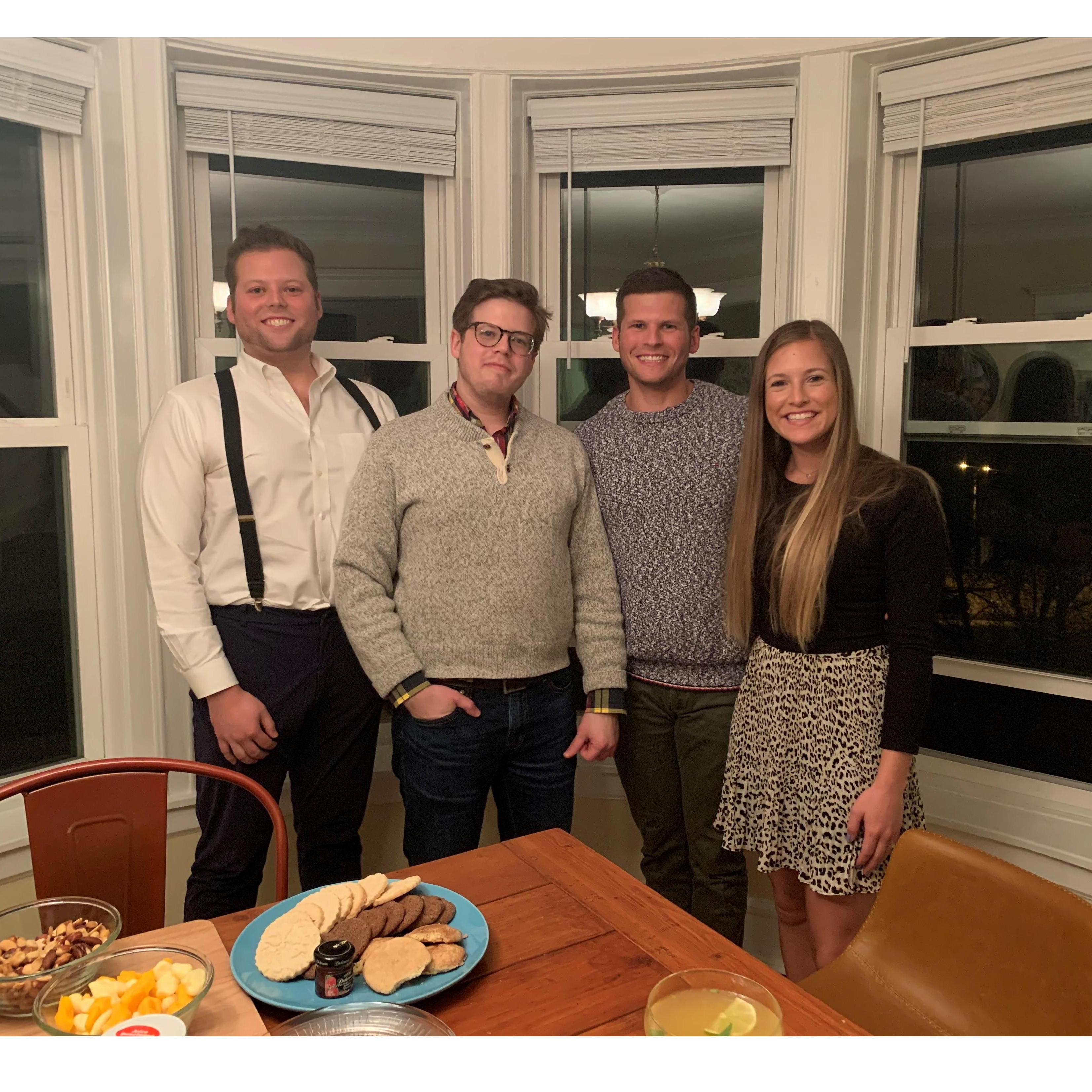 This is a photo from New Years Eve of 2021 in Wisconsin with James' brothers, Timothy and Peter.