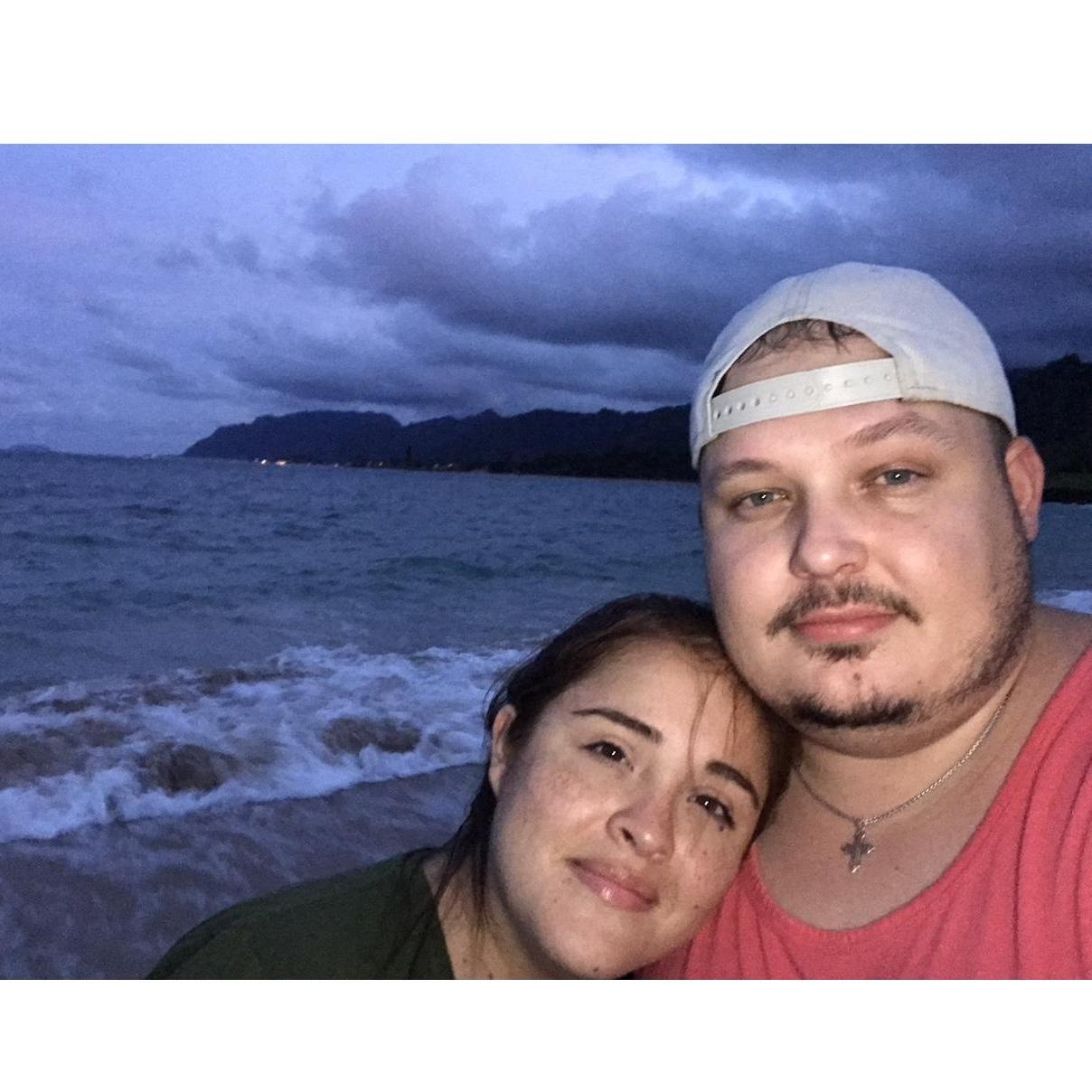 on a beach in HI