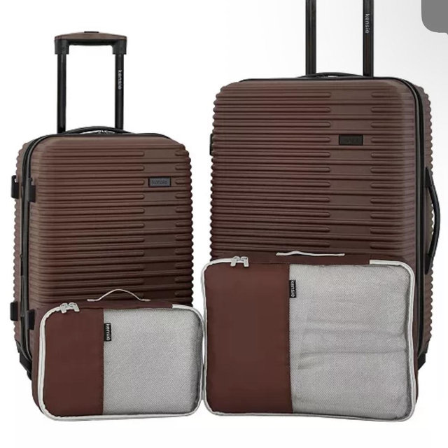 Hillsboro Expandable Rolling Hardside Collection Set, 4 Piece- Color Capaccino