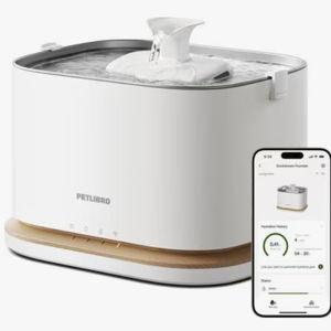 Petlibro Dockstream 2 Stainless Steel Cordless Rechargeable Cat Water Fountain, White, 3-l