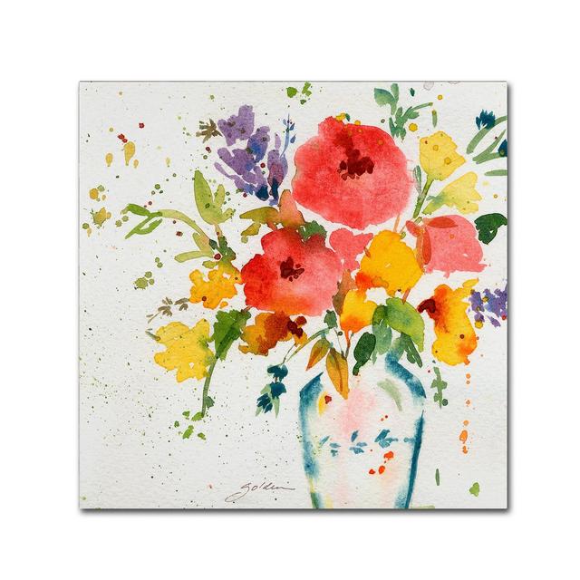 White Vase with Bright Flowers' by Sheila Golden Ready to Hang Canvas Wall Art