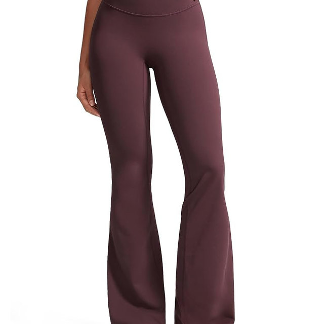 INGIA Womens High Waist No Front Seam Scrunch Butt Flare Leggings Workouts 31 Inches V-Back Bootcut Gym Yoga Pants