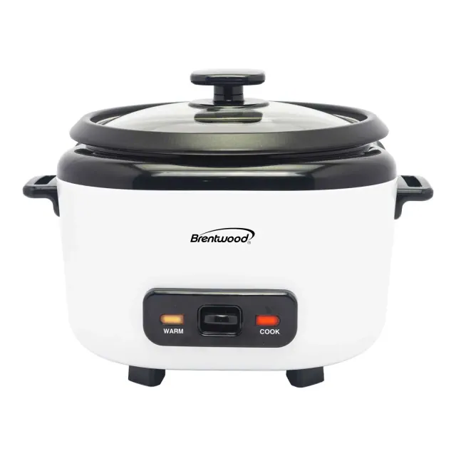 Brentwood 8-Cups Uncooked/16-Cups Cooked Electric Rice Cooker with Measuring Cup and Spatula, White