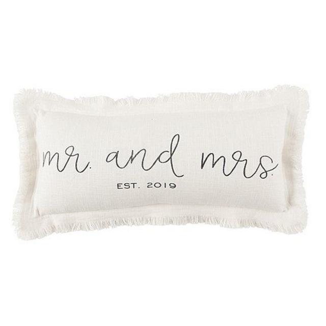 Mud PieWedding Collection Mr & Mrs Hooked Pillow