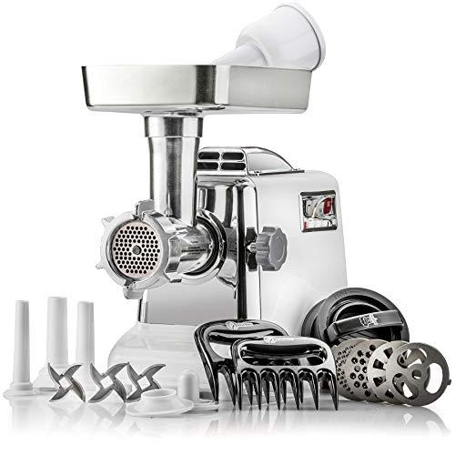 The Heavy-Duty STX Megaforce Classic 3000 Series Air Cooled Electric Meat Grinder Sausage Stuffer: 4 Grinding Plates, 3 S/S Blades, Sausage Tubes, Kubbe Maker. 2 Free Meat Claws & 3-in-1 Patty Maker!