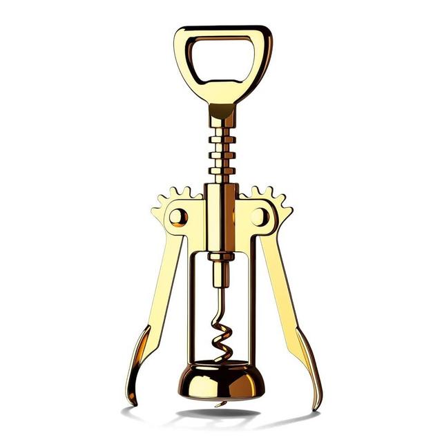 Gold Wine Opener, Zinc Alloy Premium Wing Corkscrew with Multifunctional Bottles Opener, Sharp Wine Corkscrew