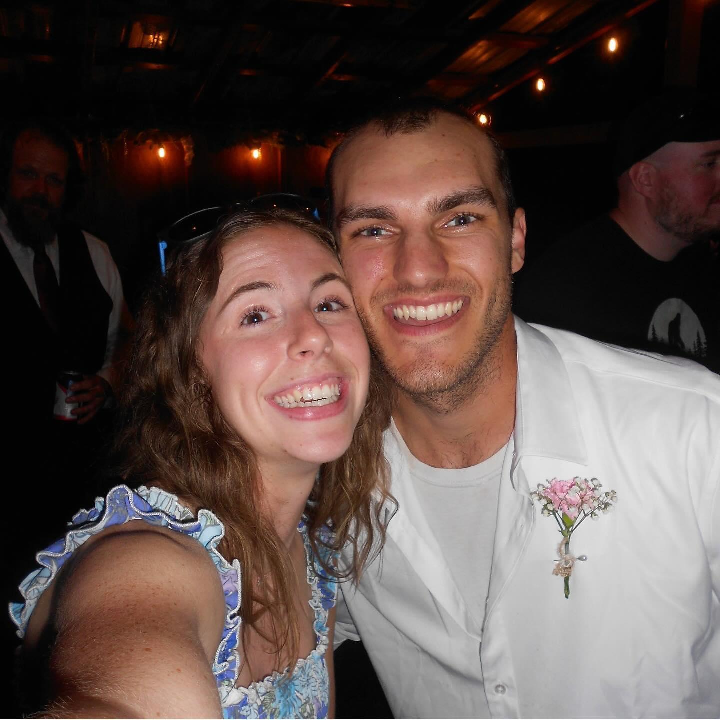 At a friends wedding! We love celebrating our friends!!