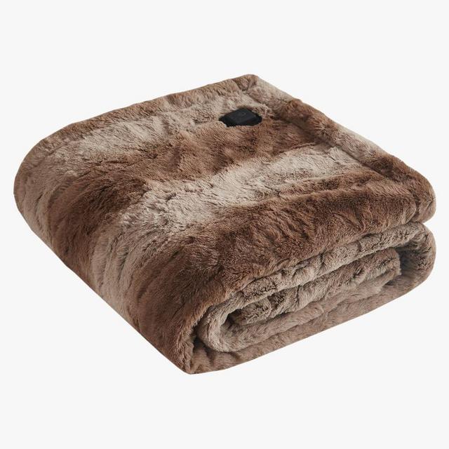 Beautyrest® Heated Faux Fur Wrap, 50 X 64", Tan