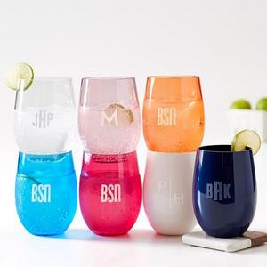 Tritan Stemless Wine Glasses, Set of 4