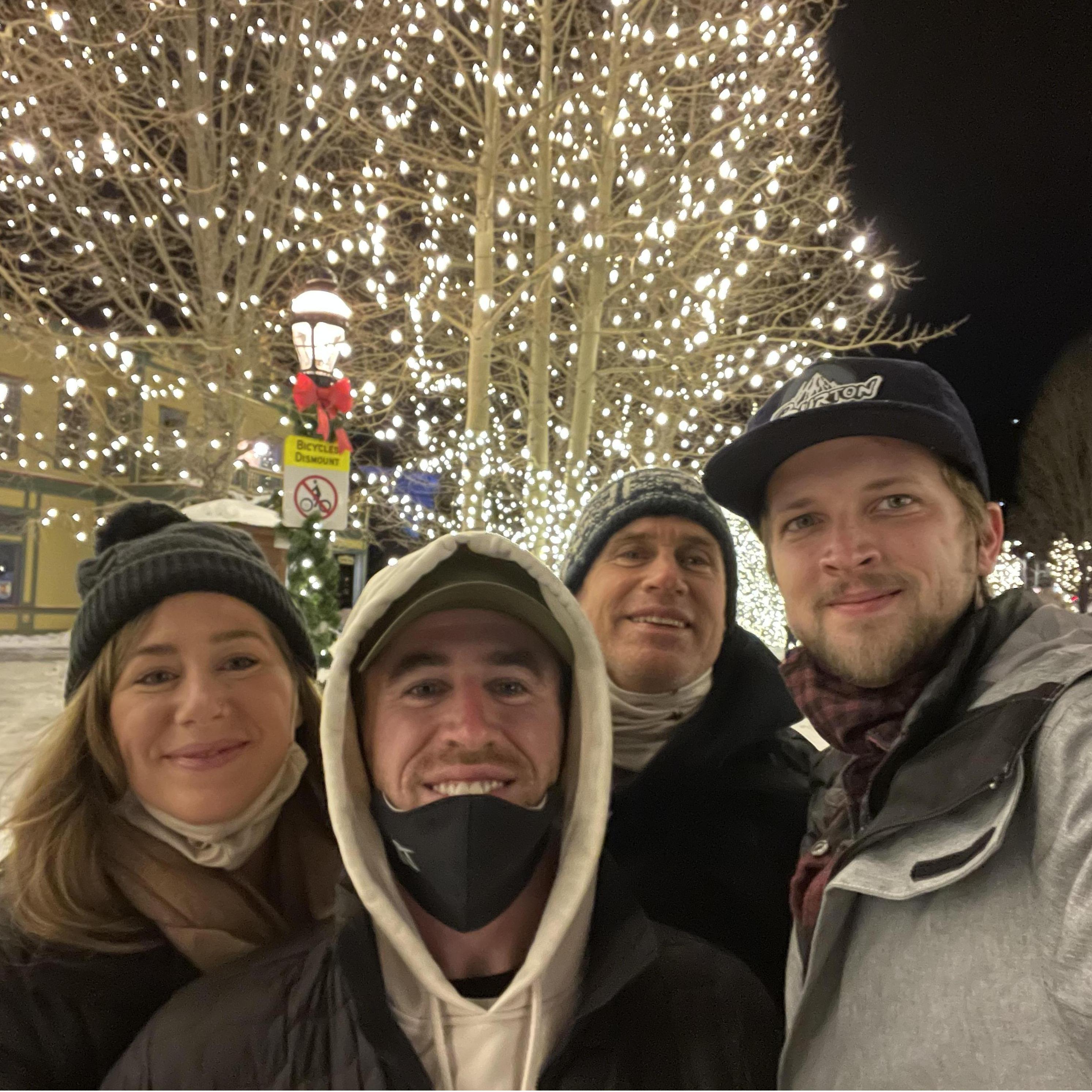 Out to dinner in Breckenridge, CO with Melissa's dad and brother!