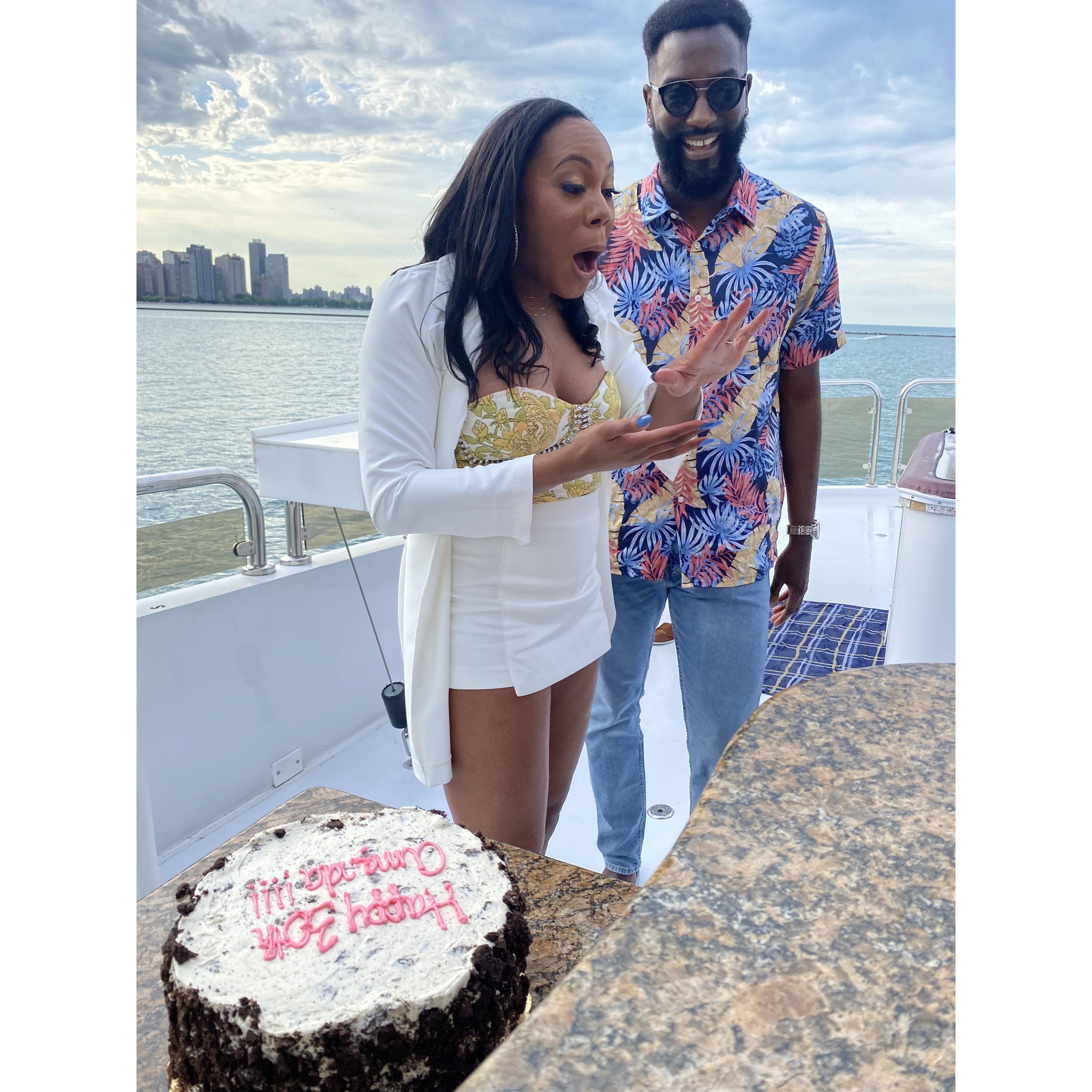 We can all guess this moment! She said yes! And look at that bling!