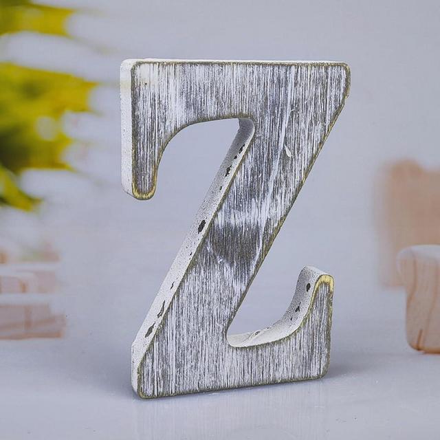 WOODOUNAI 6 Inch Wood Letters Unfinished Rustic Wood Letters for Wall Decor Decorative Standing Letters Slices Sign Board Decoration for Craft Home Party Projects (Z)