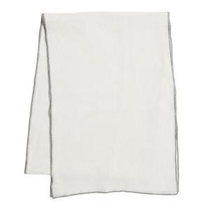 Contrast Edge Table Runner, Ivory with Grey