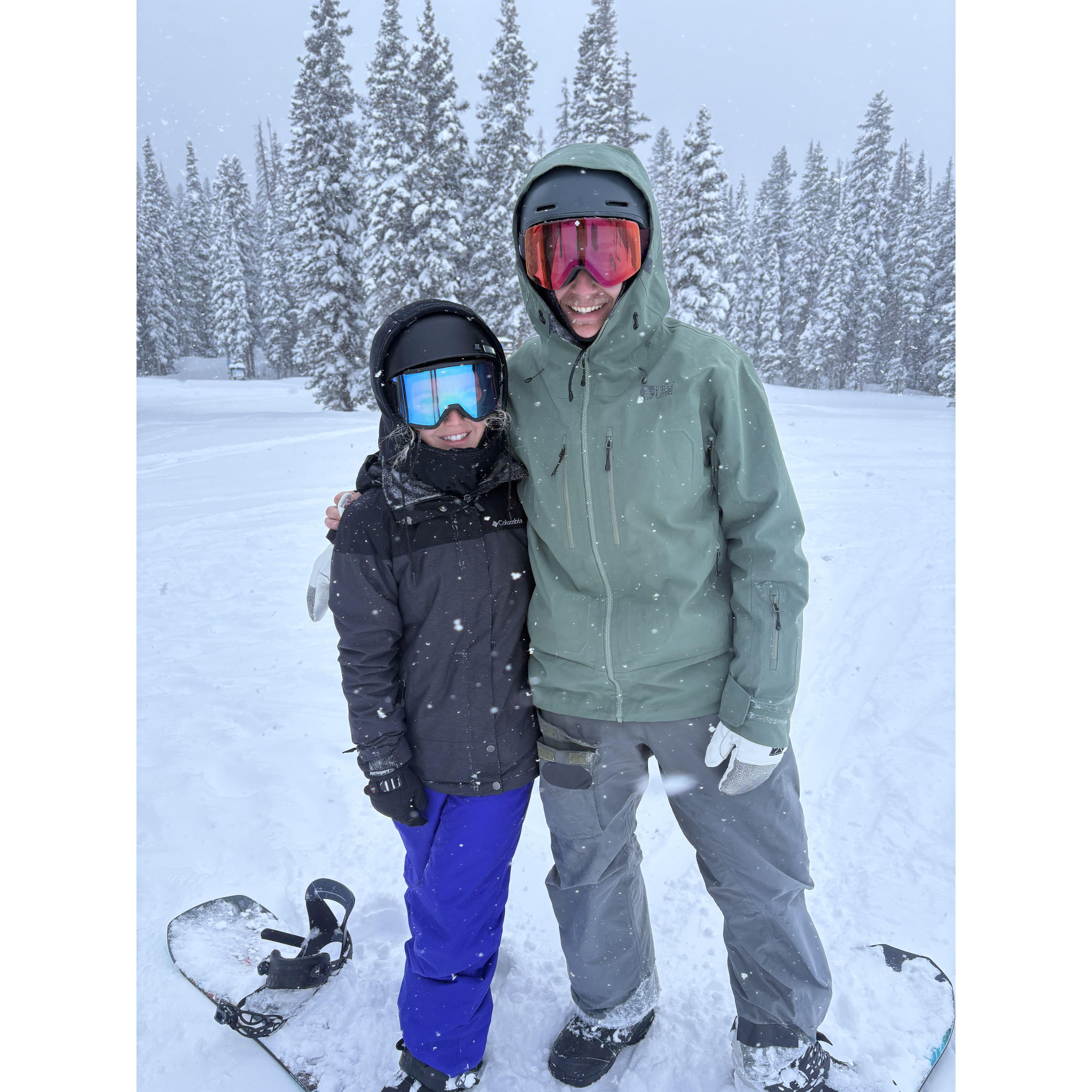 Snowboarding in Telluride on Valentine's Day!