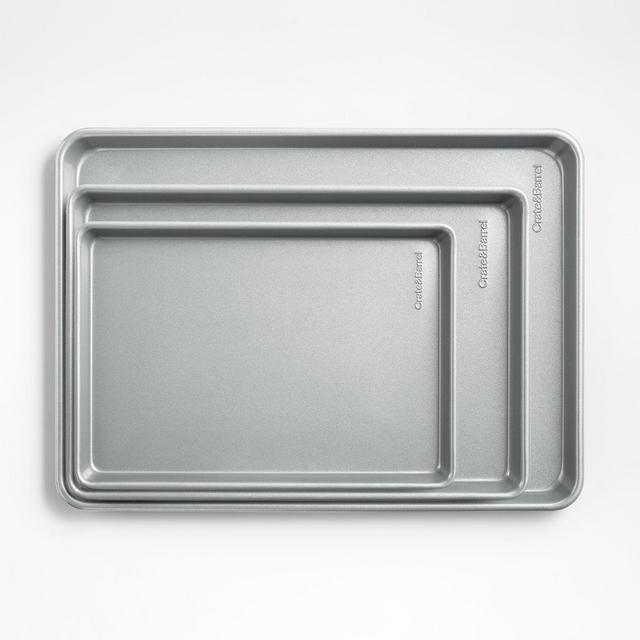 Crate & Barrel Silver Baking Sheets, Set of 3