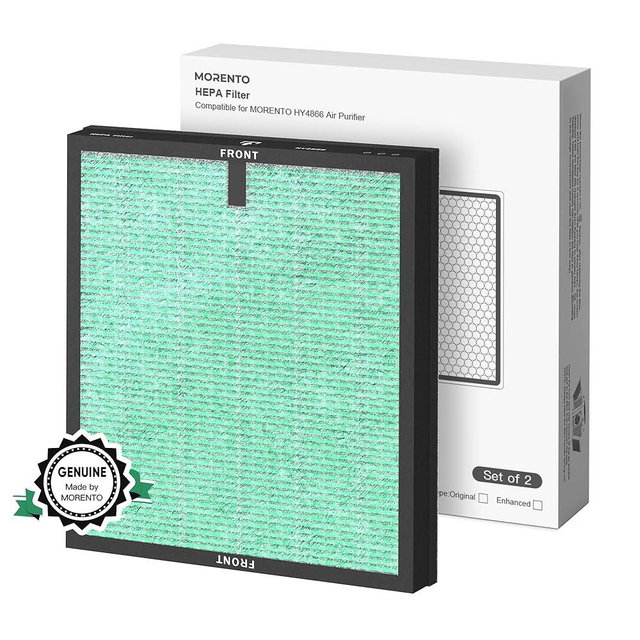 MORENTO 2 Pack HY4866 Genuine Air Purifier Replacement Filter for HY4866 Air Purifer, Pet Dander Version