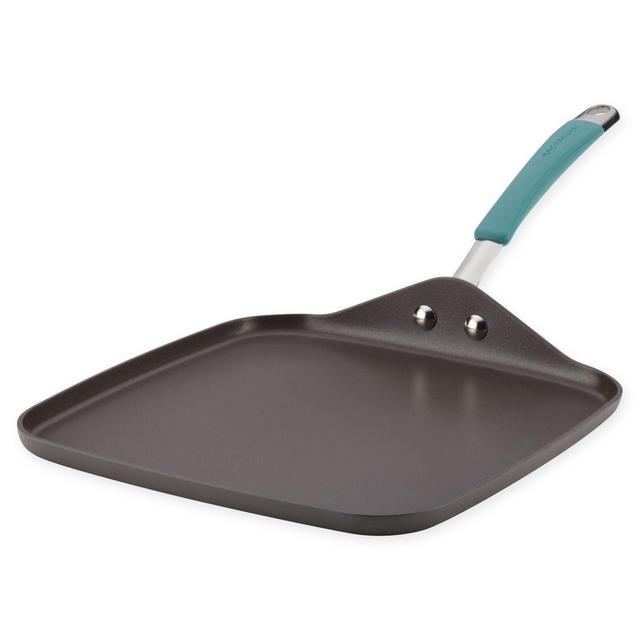 Rachael Ray™ Cucina Nonstick 11-Inch Hard-Anodized Square Griddle Pan in Grey/Agave Blue