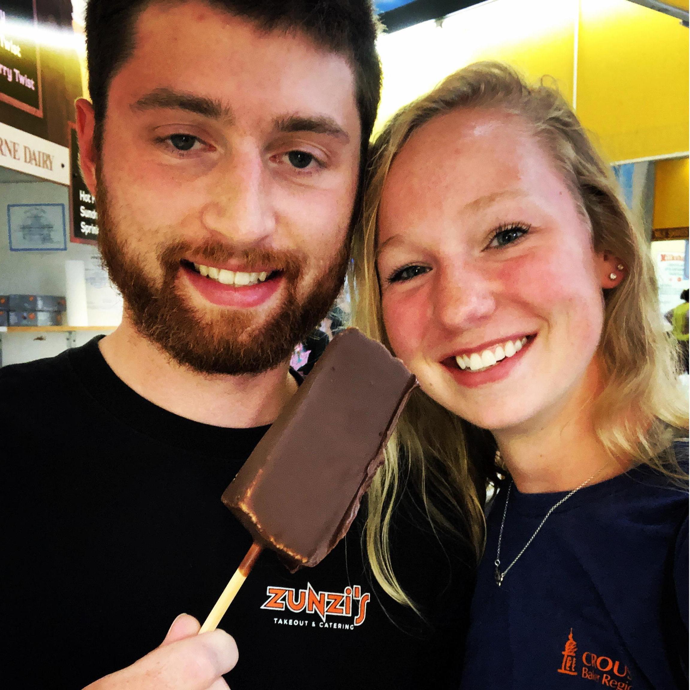 Cheesecake on a stick at the NYS Fair! One of our fav fair foods to "share"