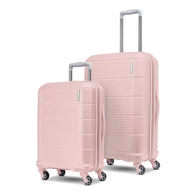 AMERICAN TOURISTER Stratum 2.0 Expandable Hardside Luggage with Spinner Wheels, 2-Piece Set 20/24, Pink Blush
