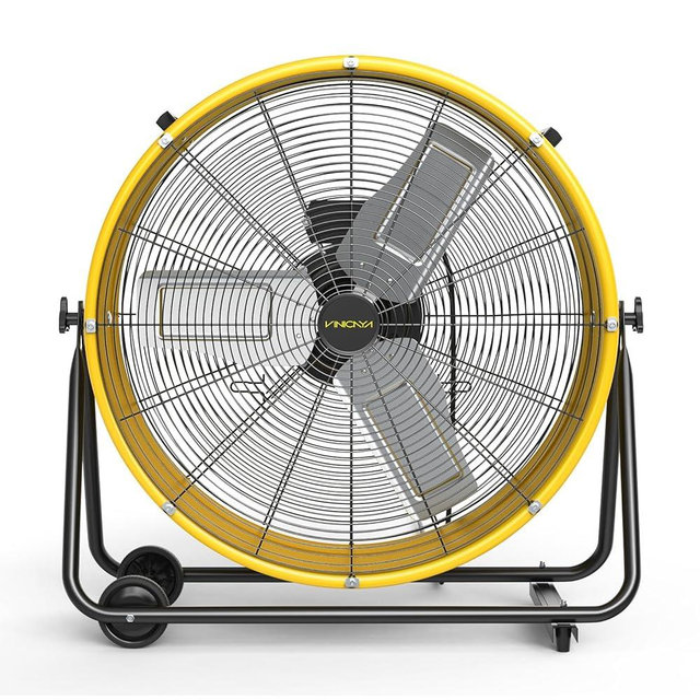 24 Inch High Velocity Floor Fan, 3-Speed Industrial Shop Fan, High Velocity Heavy Duty Metal Fan for Workshop, Garage,Warehouse,Factory