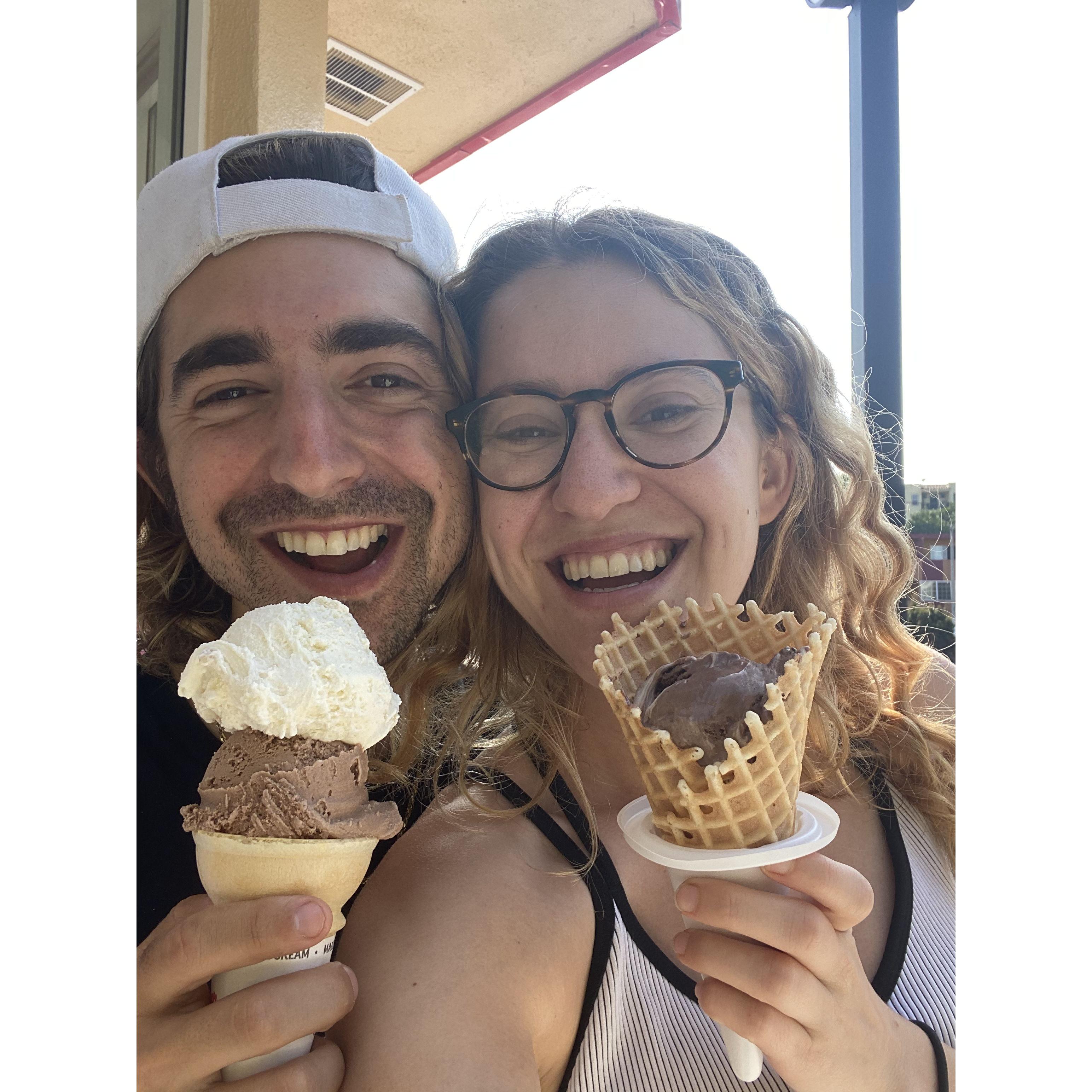 Ice cream for Evan's birthday