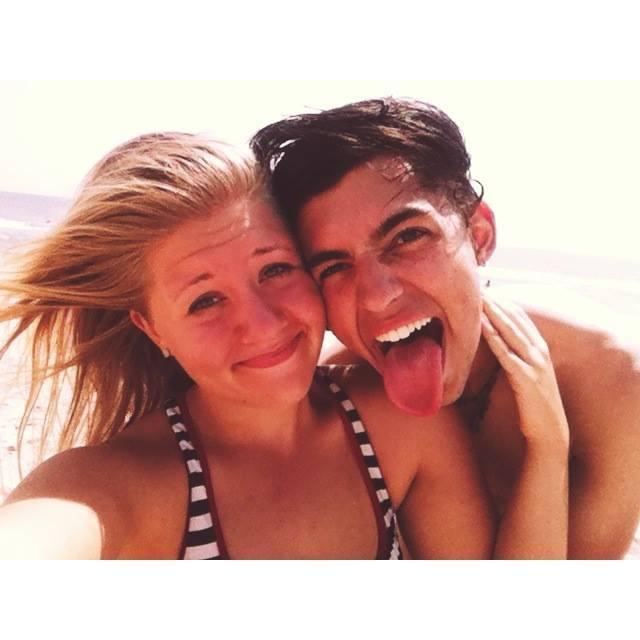 Stephanie's first time swimming in the ocean!