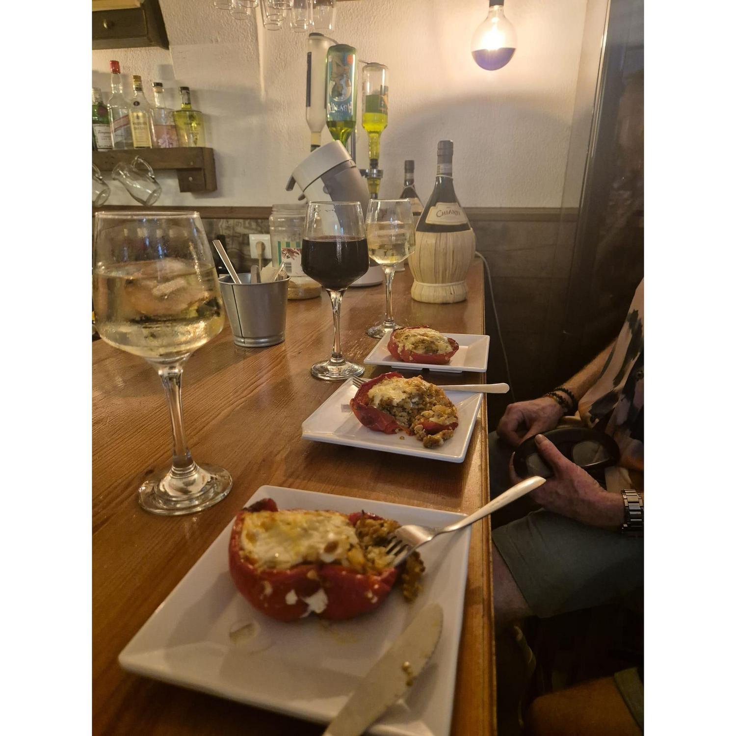 Absolute must to a Tapas crawl.   Decent glass of vino and a tapas €3- €3.5