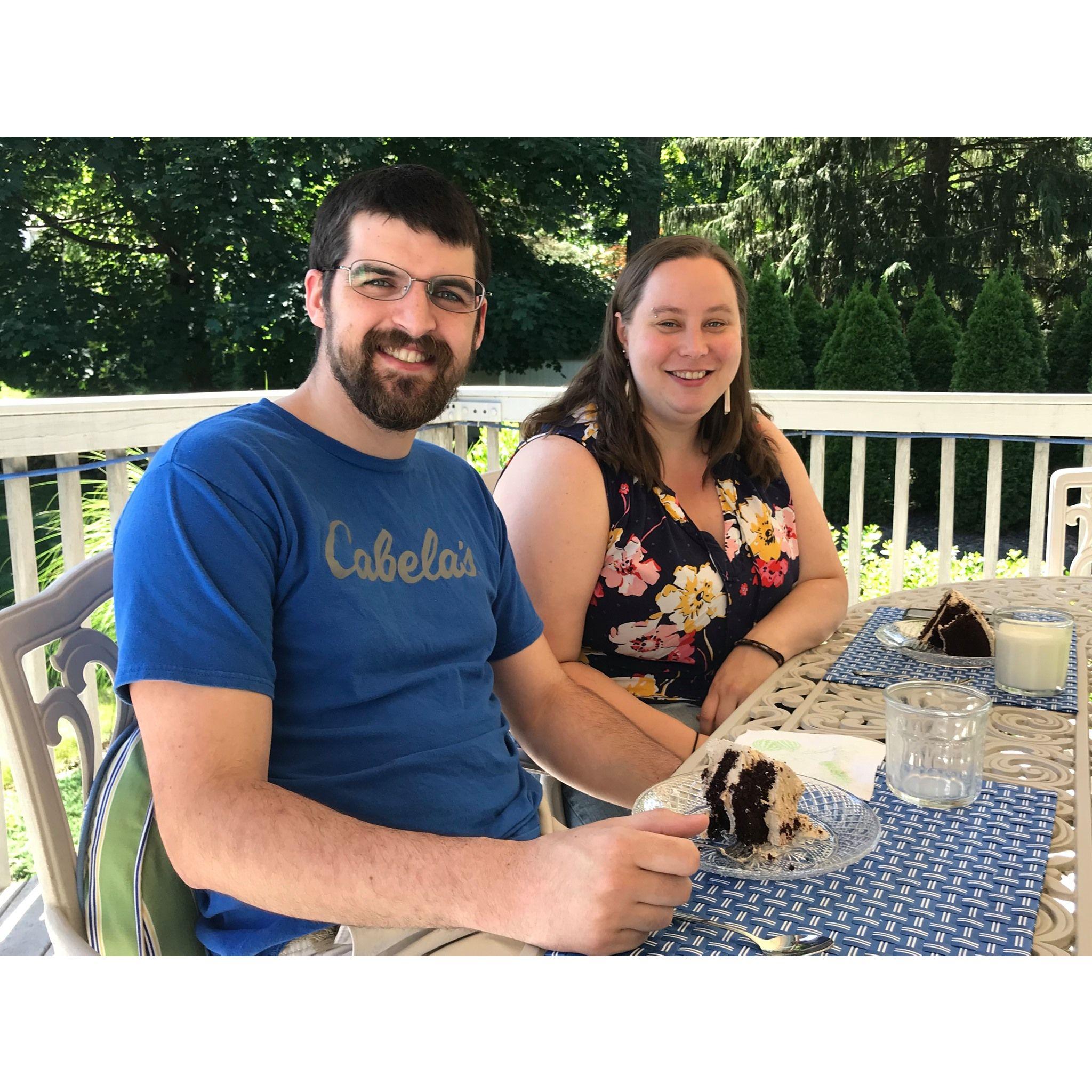 Celebrating Carol's birthday in Rockland