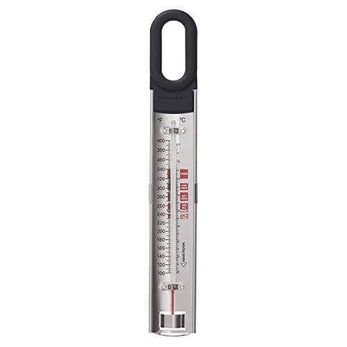 KitchenAid Curved Candy and Deep Fry Thermometer, TEMPERATURE RANGE: 100F to 400F, Black
