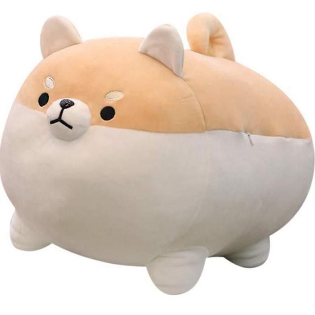 Auspicious beginning Stuffed Animal Shiba Inu Plush Toy Anime Corgi Kawaii Plush Dog Soft Pillow, Plush Toy Gifts for Boys Girls (Brown, 11.8")