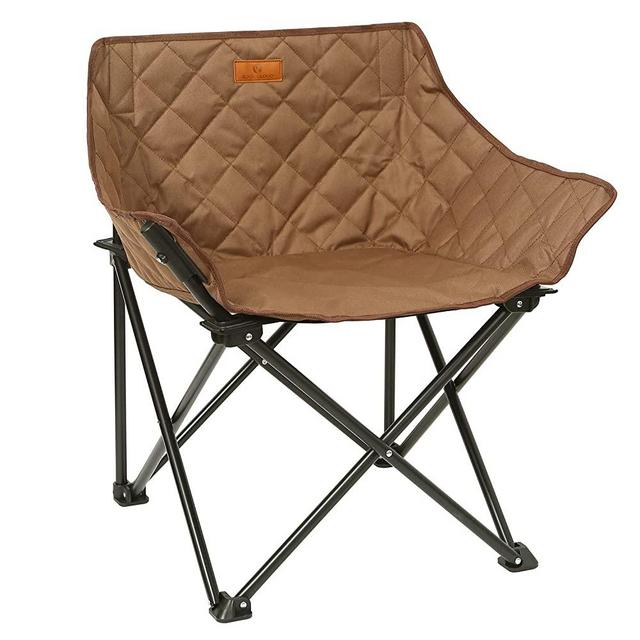 ROCK CLOUD Portable Folding Padded Camping Chair for Lawn Camp Hiking Beach Sports Hunting, Brown