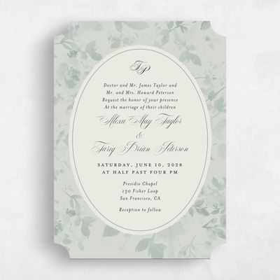 Green Ticket Wedding Invitation - Hermine Classic