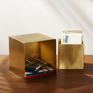 2-Piece Small Solid Brass Studio Storage Box Set