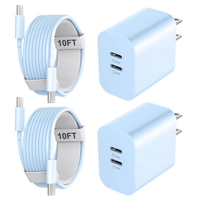 Fast Charger for Phone 16 15 Pro Max Charger, 20W Dual Port USB C Fast Charger Block with 10FT Long USB C to C Charging Cable Cord for Phone 16 15 Pro Max/16 15 Pro/15/15 Plus,Pad Pro