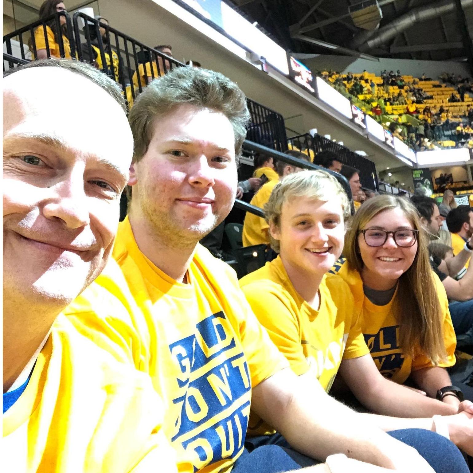 Pacer's game in Indy with Joe's dad, Randy, his best man, Adam, and myself!
