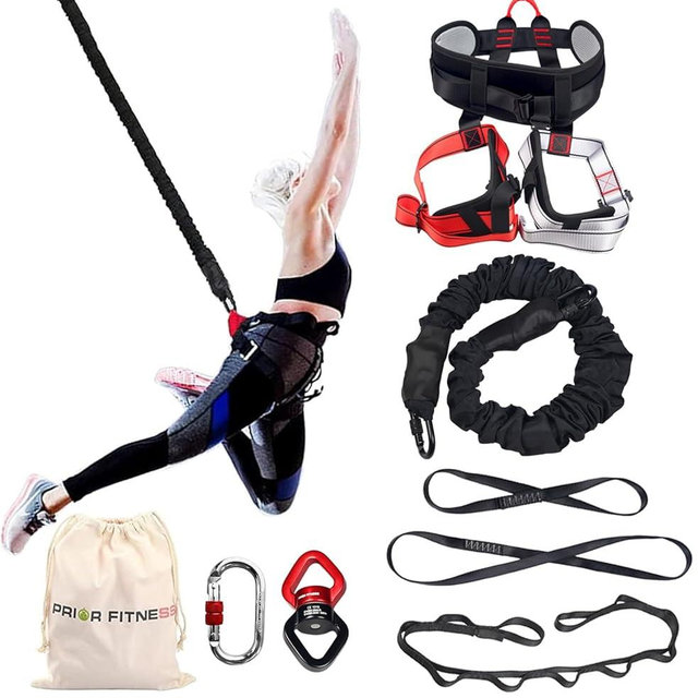 PRIOR FITNESS Bungee Fitness Equipment Set Casual Latex Cord Resistance Bands Dance Rope Exercise at Home Gym Suspension Trainer Professional Training Equipment