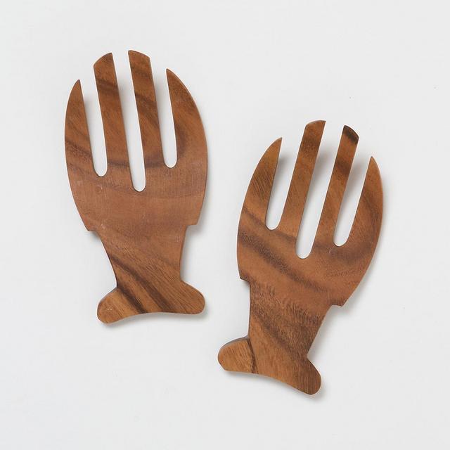Polished Acacia Salad Servers