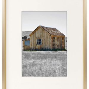 Golden State Art, 8x10 Classic Satin Aluminum Landscape Or Portrait Table-Top Photo Frame With Ivory Color Mat For 5x7 Photo & Real Glass (Gold)